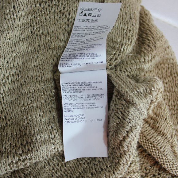 Gianni Versace Collection  Camel knit Sweater long sleeve Logo Size Medium - Picture 9 of 9